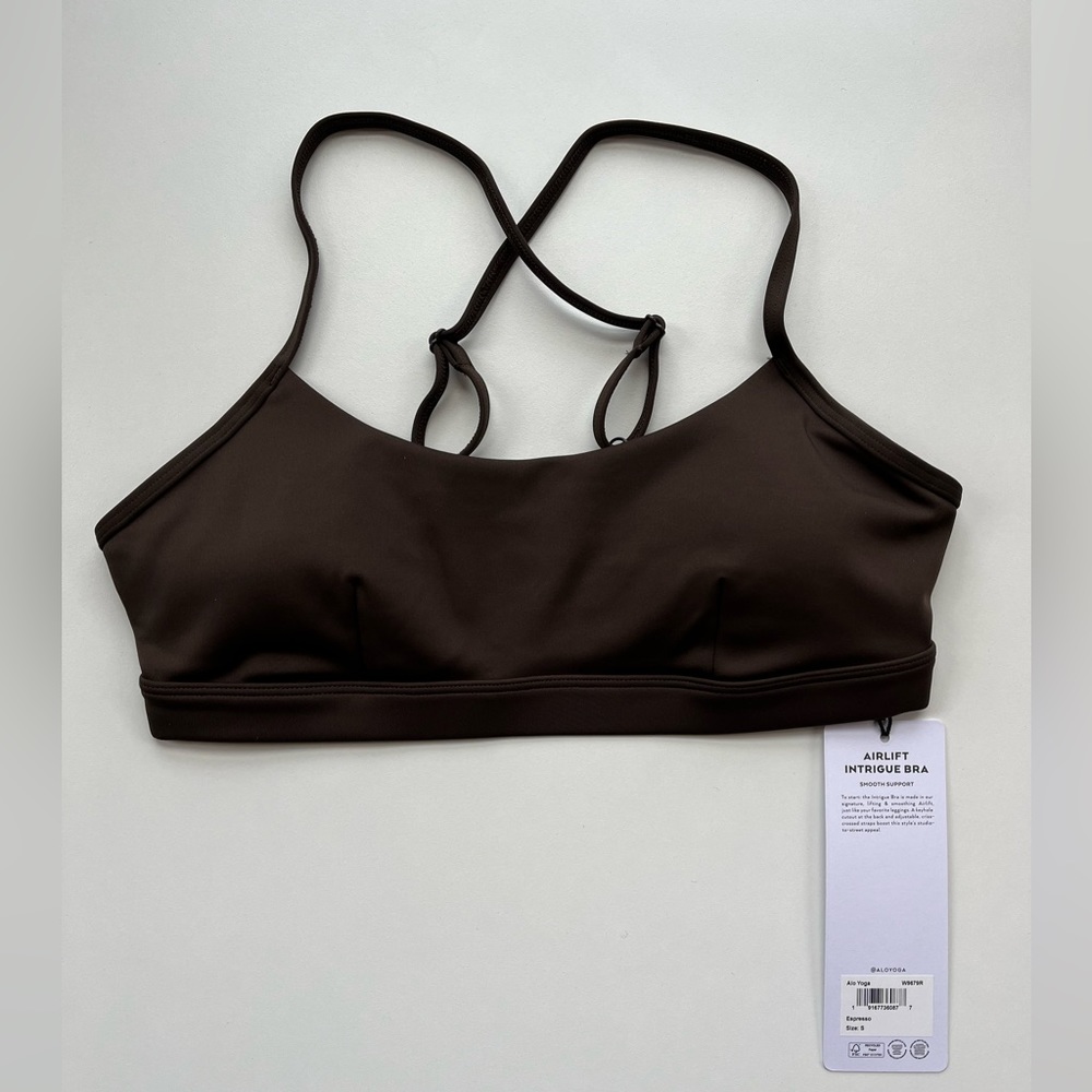 NWT Alo Yoga Airlift Intrigue Bra Espresso S